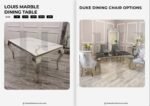 Louis Marble Dining Table With Duke Chairs grey marble dining table Marble Dining Sets Home Store UK