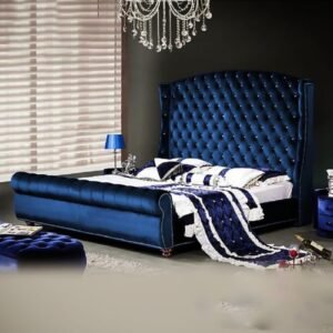 Rosio Bed Frame Soft velvet fabric bed - Choice Of Colours Upholstered Beds Home Store UK
