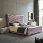 Plexa Bed Frame Soft Plush Velvet - Choice Of Colours Upholstered Beds Home Store UK
