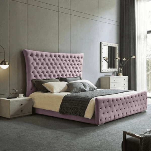 Plexa Bed Frame Soft Plush Velvet - Choice Of Colours Upholstered Beds Home Store UK