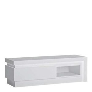 Lyon 1 drawer TV cabinet with Open Shelf in White and High Gloss - TV Stands - Home Store UK