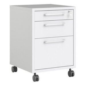 Prima Mobile file Bedside Cabinet Table in White