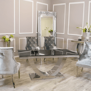 Arial Marble Dining Table With Duke Chairs Marble Dining Sets Home Store UK