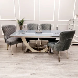 Arial Marble Dining Table With Kate Chair's Marble Dining Sets Home Store UK