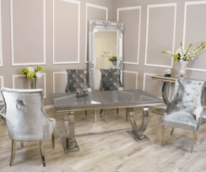 Arrianna Marble Dining Table With Duke Chairs Marble Dining Sets Home Store UK