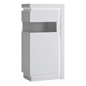 Lyon Narrow display cabinet (LHD) 123.6cm high (including LED lighting) in shot glass display case - Display Cabinets - Home Store UK