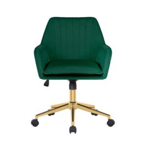 Green Velvet Office Chair with Gold Legs desk chair