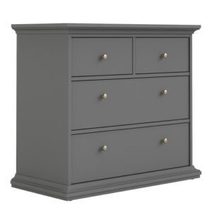 Paris Chest of 4 Drawers in Matt Grey Chest Of Drawer Home Store UK