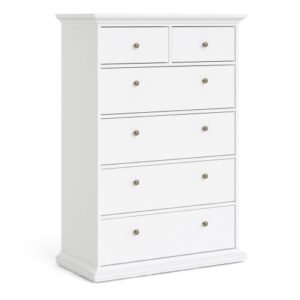 Paris Chest of 6 Drawers in White Chest Of Drawer Home Store UK