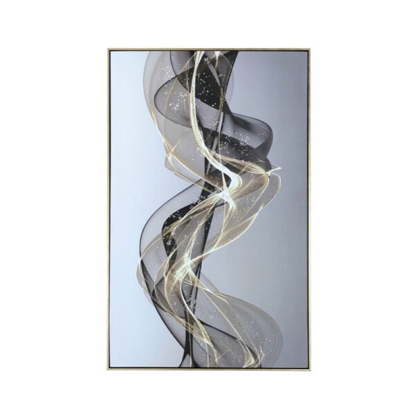 82x122 Framed Gold and Black Abstract Canvas - Wall Arts - Home Store UK