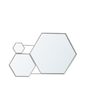 100cm Hexagon Mirror Silver - Mirror Collection - Home Store UK