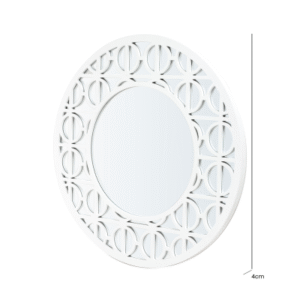 HUSK- White Wood Round Wall Mirror - Mirror Collection - Home Store UK