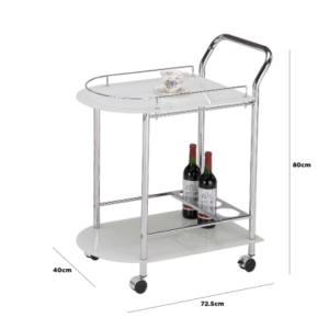 HUSK- Chrome Metal Drinks Trolley