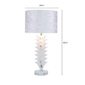 HSUK- Fancy Crystal Table Lamp With Textured White Shade - Mirror Lamps - Home Store UK