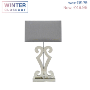 HSUK- Adara Gold Glass Table Lamp with Grey Shade - Mirror Lamps - Home Store UK