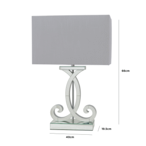 HSUK- Hera Clear Mirror Table Lamp with grey shade - Mirror lamps - Home Store UK