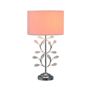 HSUK- Value Chrome Metal Table Lamp With Blush Shade