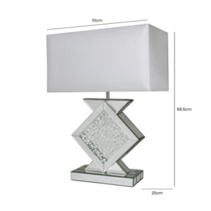HSUK- Astoria Mirror Small Diamond Shape Table Lamp - Mirror Lamps - Home Store UK