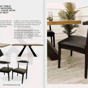 Axel 1.8 Dining Table With Elsa Wooden Wishbone Chair with Matt Black Seat Dining Table Home Store Uk