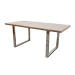 Freya 1.8 Dining Table Solid Light Pine wood with Chrome Metal Legs Marble Dining Table Home Store UK