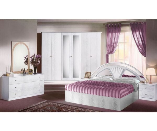 Dima Mobili Akira White Bedroom Set with 4 Door Wardrobe ﻿ Italian Bedroom Set Home Store UK
