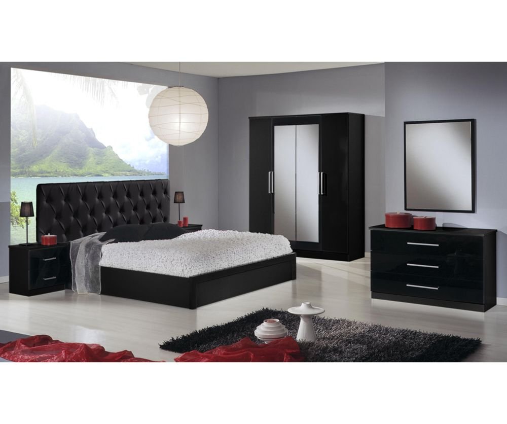 Dima Mobili Eva Black Bedroom Set with 4 Door Wardrobe Italian Bedroom set Home Store Uk Dima Mobili Eva Black Bedroom Set with 4 Door Wardrobe Italian Bedroom set Home Store Uk
