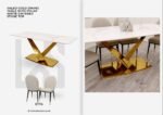 Valeo Gold 1.8 Dining Table with Etta Chair Dining Table Chair Home Store UK