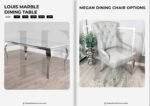Louis Marble Dining Table With Megan Chair’s Marble Dining Table Home Store UK