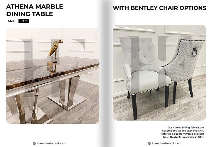 Athena Dining Table with Bentley Chair's Marble Dining Table Home Store UK Athena Dining Table with Bentley Chair's Marble Dining Table Home Store UK