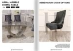 Arial Marble Dining Table With Kensington Chair's Dining Tabel Chair Home Store UK