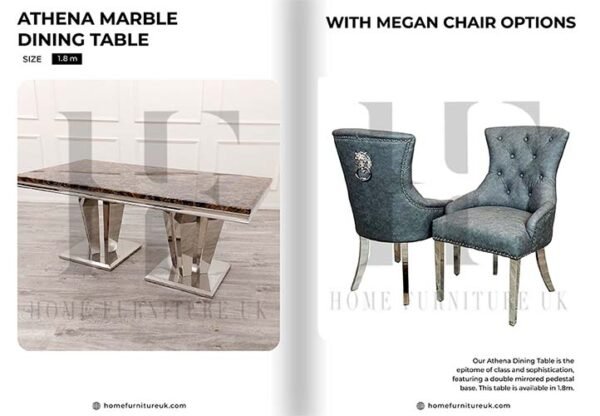 Athena Dining Table with Megan Chair's Dining Table Chair's Homen Store UK