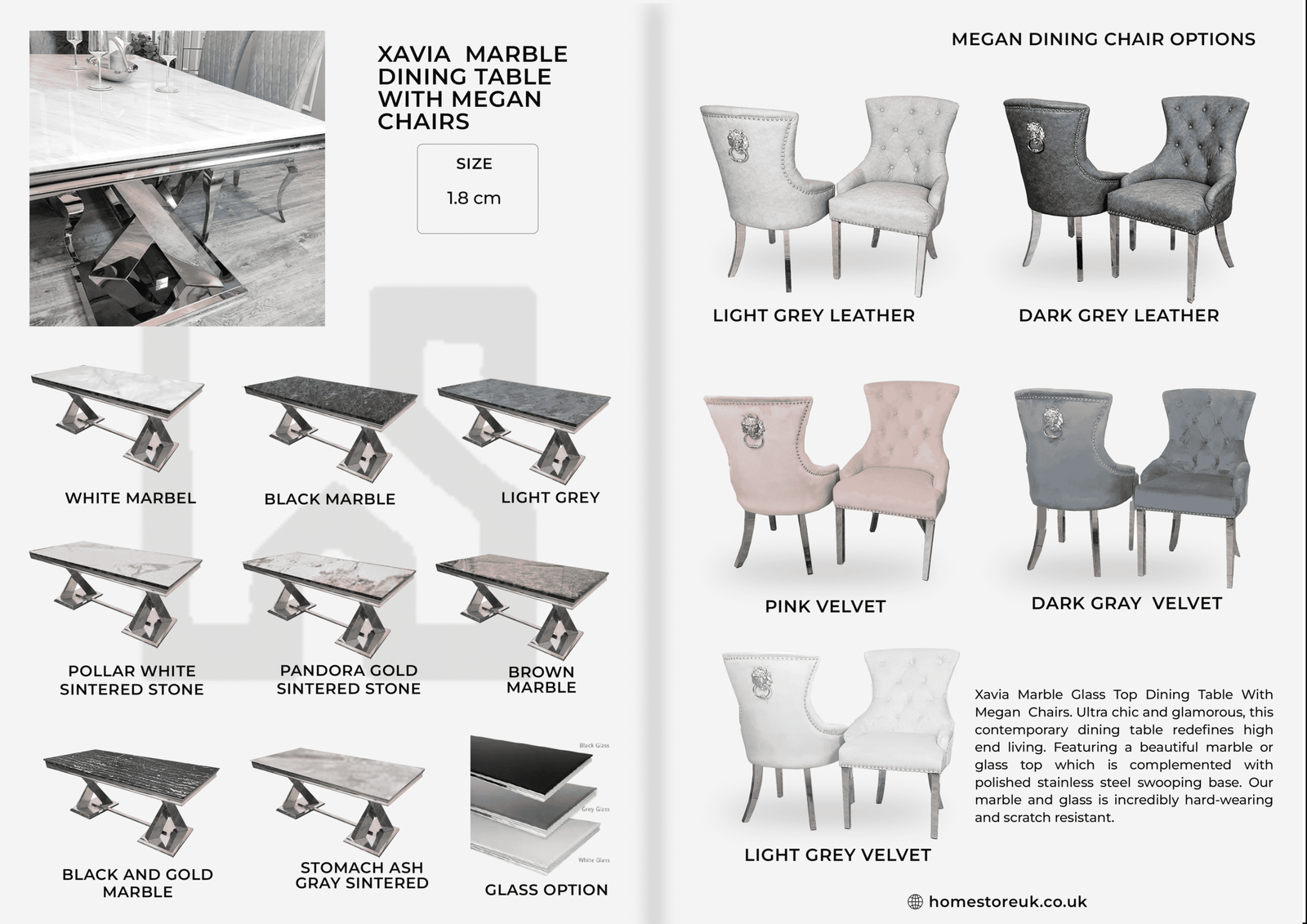 Xavia Dining Table with Megan Chair's Marble Dining Sets Home Store UK Xavia Dining Table with Megan Chair's Marble Dining Sets Home Store UK