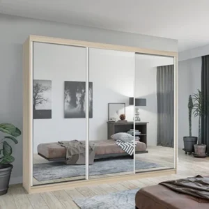 Chicago Oak 3 Door 250cm Wardrobe ﻿ Wardrobe Home Store UK