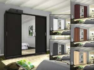 Miami White 3 Door 250cm Wardrobe ﻿ Wardrobe Home Store UK