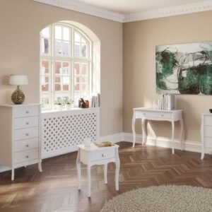 Victoria Mirrored Nightstand in White