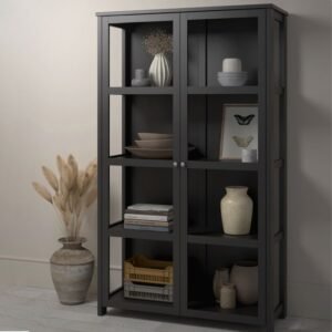 Dawson Showcase Display Cabinet with 2 Doors in Black