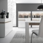 Bliss Living Low Display Cabinet 109cm Wide in White with a Truffle Oak Trim - Display Cabinets - Home Store UK