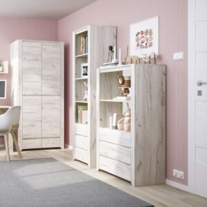 Angela 3 Drawer Cupboard with Open Shelf - Cupboard - Home Store UK
