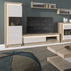 Rea1 Drawer TV Cabinet with Open Shelf in High Gloss - TV Stands - Home Store UK