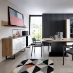 Martin 3 Door 1 Drawer Wide Sideboard With the Walnut and Dark Panel Finish - Sideboards - Home Store UK