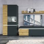 Luke 4 Door Tall Display Cabinet LH/RH (including LED lighting) in White/Platinum and Oak - Display Cabinets - Home Store UK
