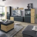Luke 6 Door Cabinet (including LED lighting) in White/Platinum and Oak - Display Cabinets - Home Store UK