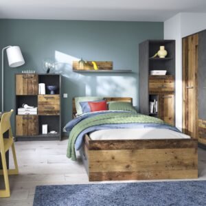 Oscar Shelf in Walnut and Dark Matera Grey