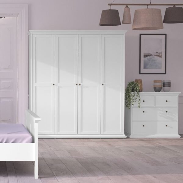 Harris Wardrobe with 4 Doors in White Wardrobe Home Store UK