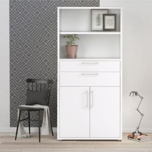 Bennett Bookcase 2 Shelves with 2 Drawers 2 Doors