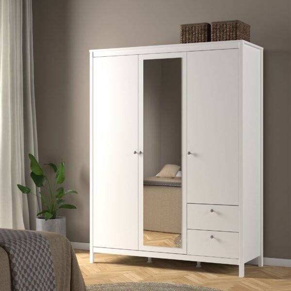 Remington Wardrobe with 2 Doors 1 Mirror Door 2 Drawers Wardrobe Home Store UK