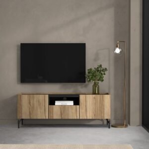 Palmer TV-Unit with 2 Doors + 1 Drawer Oak and Black