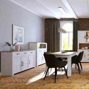Taylor 3 Door 3 Drawer Sideboard in Riviera Oak - Sideboards - Home Store UK