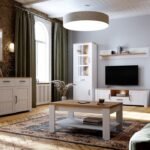Taylor 2 Door 1 Drawer Narrow Display Cabinet in Riviera Oak - Display Cabinets - Home Store UK
