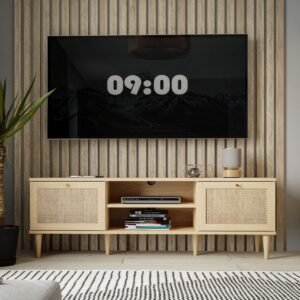 Claire 2 Door 1 Shelf TV Unit in Rattan - TV Stands - Home Store UK